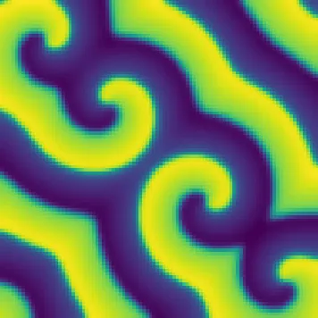 Dynamical Bestiary: 2D FitzHugh-Nagumo with Spirals &amp; Turing Patterns